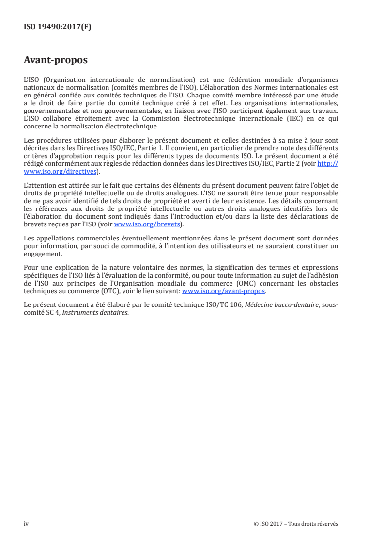 ISO 19490:2017 ISO 19490:2017 - Médecine bucco-dentaire — Élévateur de membrane sinusienne/15/2017 - Page 4 preview