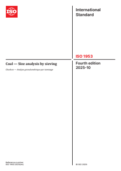 ISO 1953:2025 ISO 1953:2025 - Coal — Size analysis by sieving
Released:10/2/2025 - Page 1 preview
