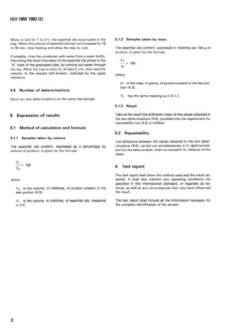 SIST ISO 1955:1995 ISO 1955:1982 - Citrus fruits and derived products — Determination of essential oils content (Reference method)/1/1982 - Page 4 preview