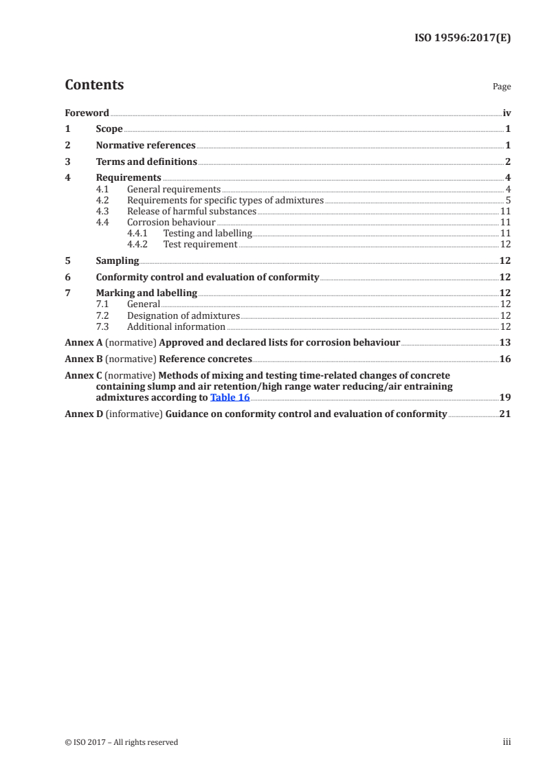 ISO 19596:2017 ISO 19596:2017 - Admixtures for concrete/4/2017 - Page 3 preview