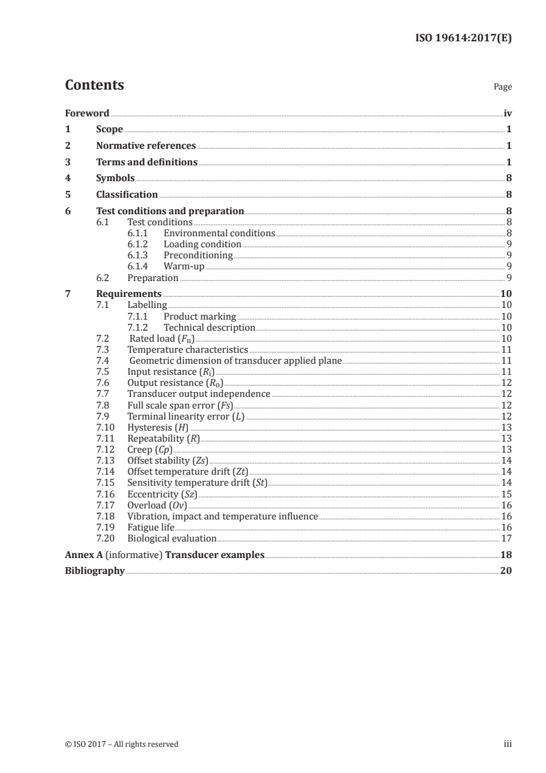 ISO 19614:2017 ISO 19614:2017 - Traditional Chinese medicine — Pulse graph force transducer/23/2017 - Page 3 preview