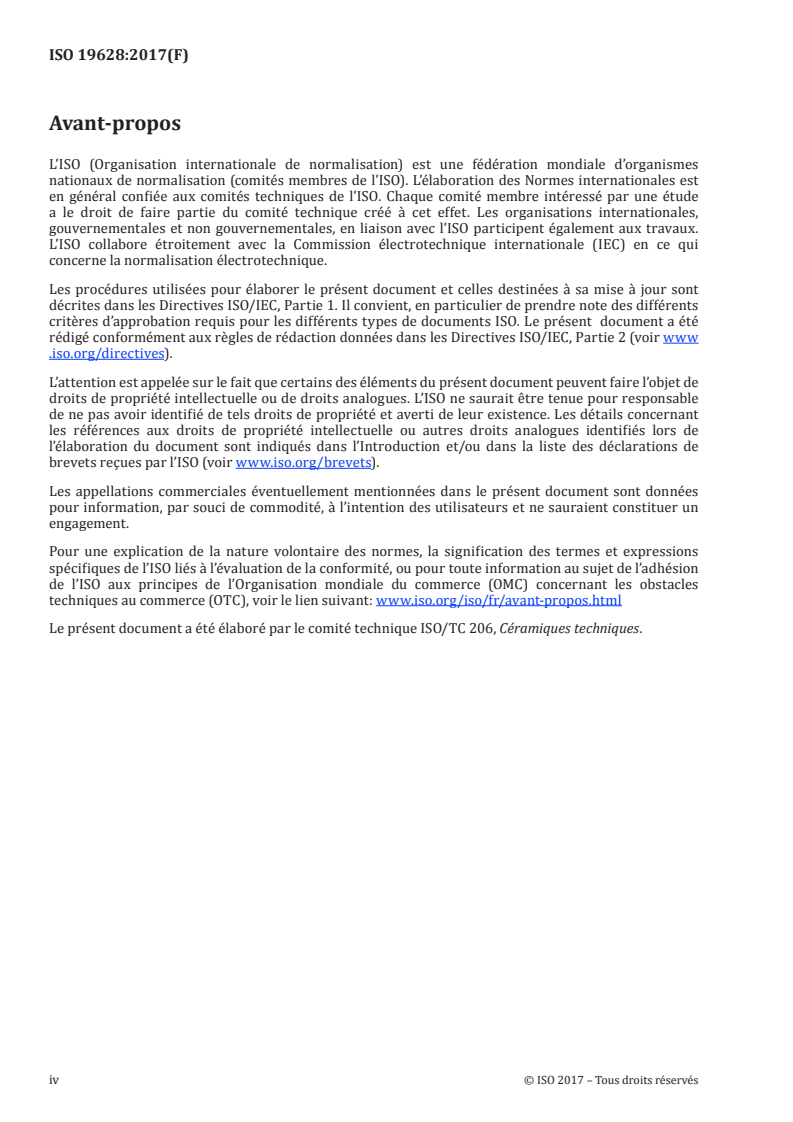 ISO 19628:2017 ISO 19628:2017 - Céramiques techniques — Propriétés thermophysiques des composites céramiques — Détermination de la capacité thermique specifique/28/2017 - Page 4 preview
