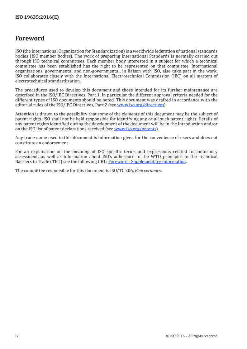 ISO 19635:2016 ISO 19635:2016 - Fine ceramics (advanced ceramics, advanced technical ceramics) — Test method for antialgal activity of semiconducting photocatalytic materials/1/2016 - Page 4 preview