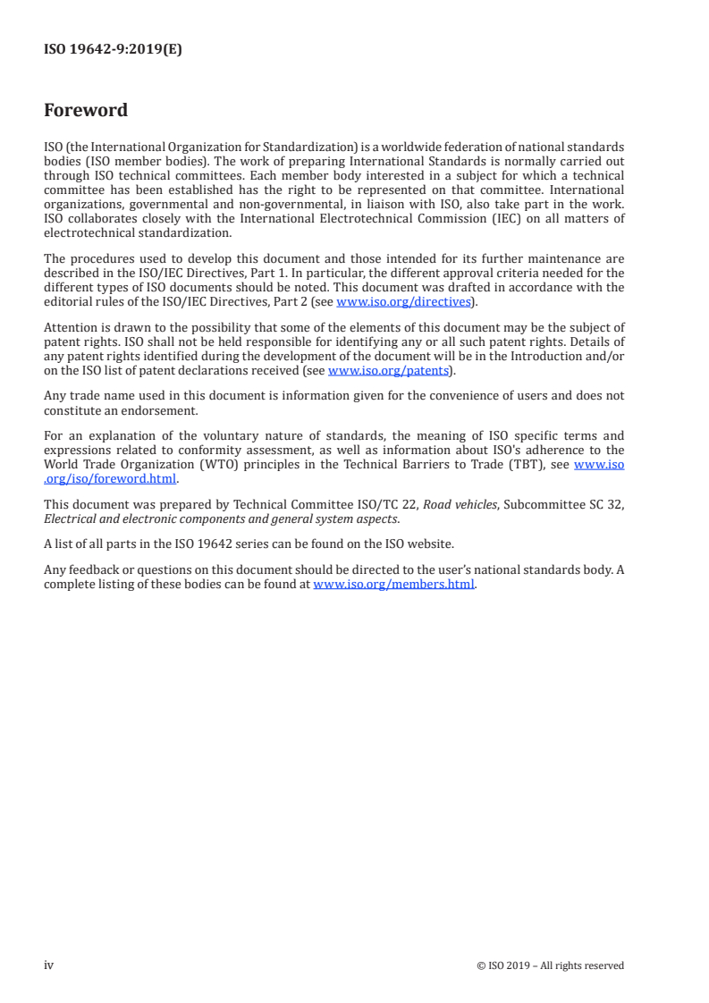 ISO 19642-9:2019 ISO 19642-9:2019 - Road vehicles — Automotive cables — Part 9: Dimensions and requirements for 600 V a.c. or 900 V d.c. and 1 000 V a.c. or 1 500 V d.c. round, sheathed, screened or unscreened multi or single core copper conductor cables/30/2019 - Page 4 preview