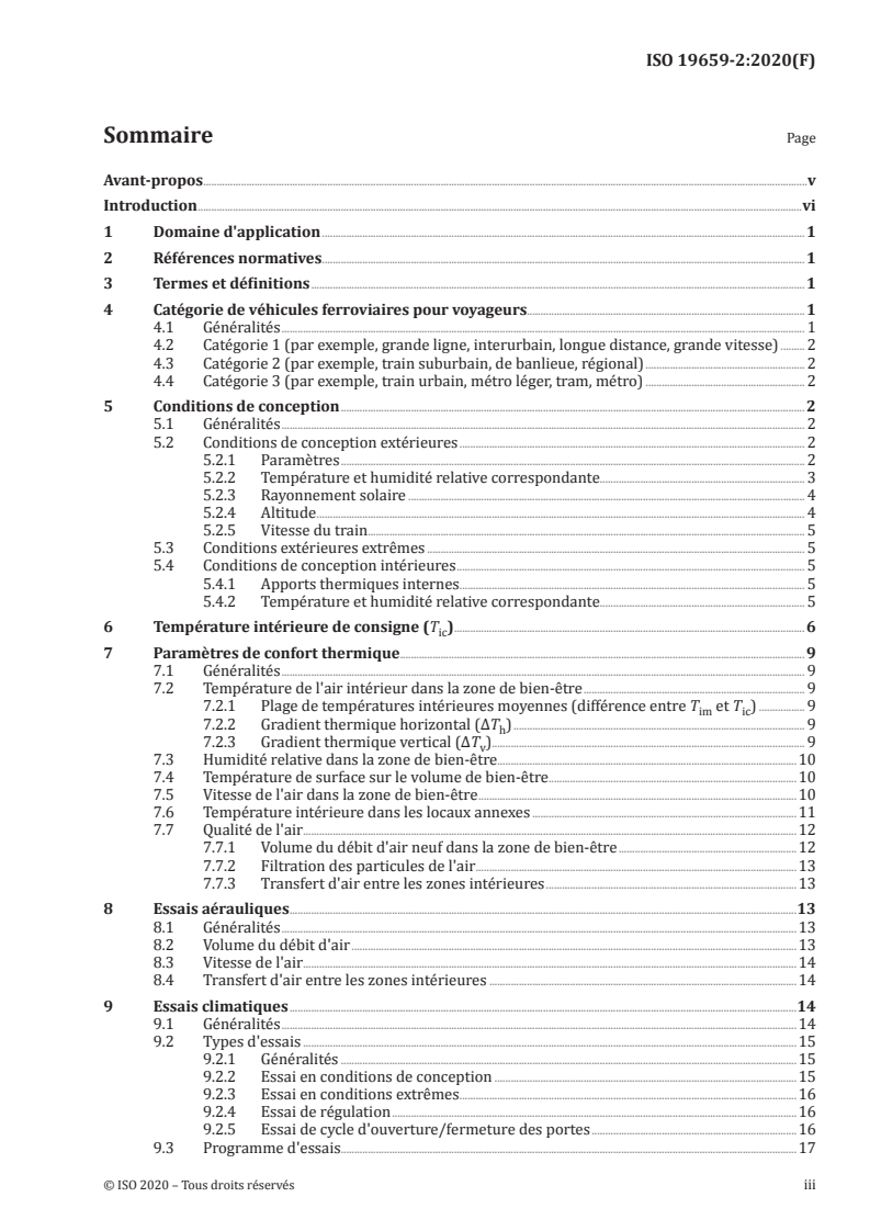 ISO 19659-2:2020 ISO 19659-2:2020 - Applications ferroviaires — Systèmes de chauffage, ventilation et climatisation pour le matériel roulant — Partie 2: Confort thermique/7/2020 - Page 3 preview