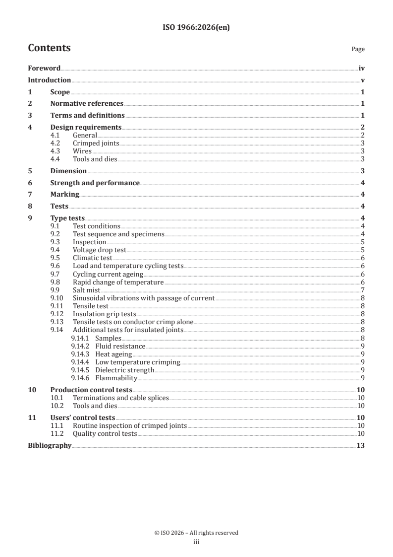 ISO 1966:2026 ISO 1966:2026 - Crimped joints for aircraft electrical cables - Page 3 preview