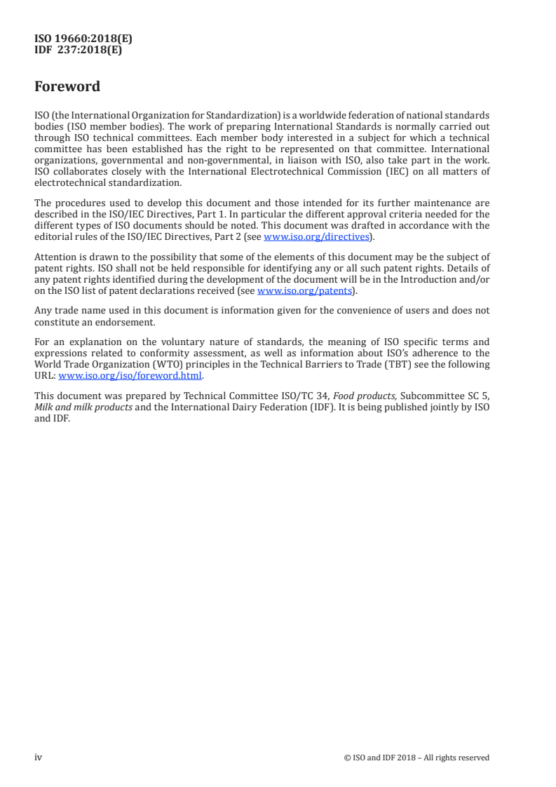 ISO 19660:2018 ISO 19660:2018 - Cream — Determination of fat content — Acido-butyrometric method/8/2018 - Page 4 preview