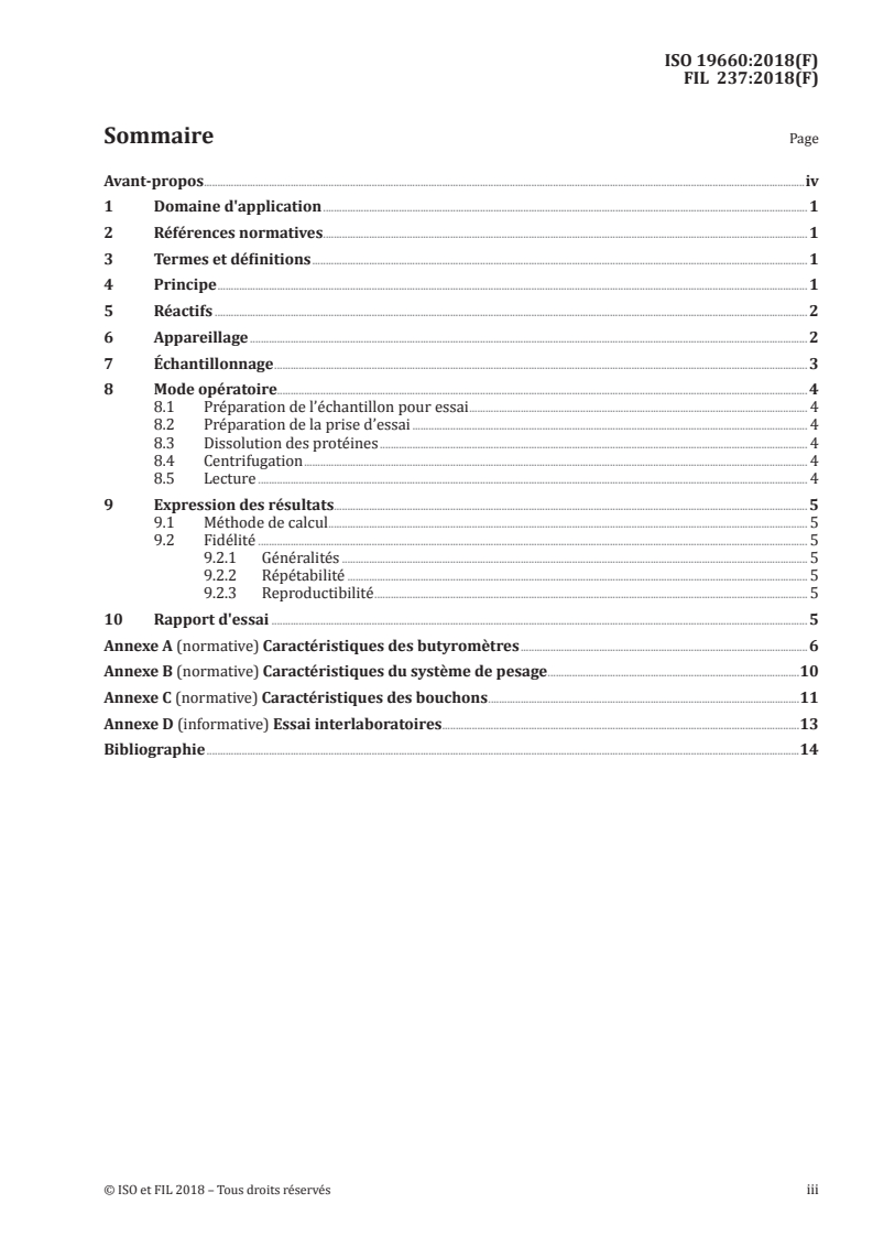 ISO 19660:2018 ISO 19660:2018 - Crème — Détermination de la teneur en matière grasse — Méthode acido-butyrométrique/8/2018 - Page 3 preview