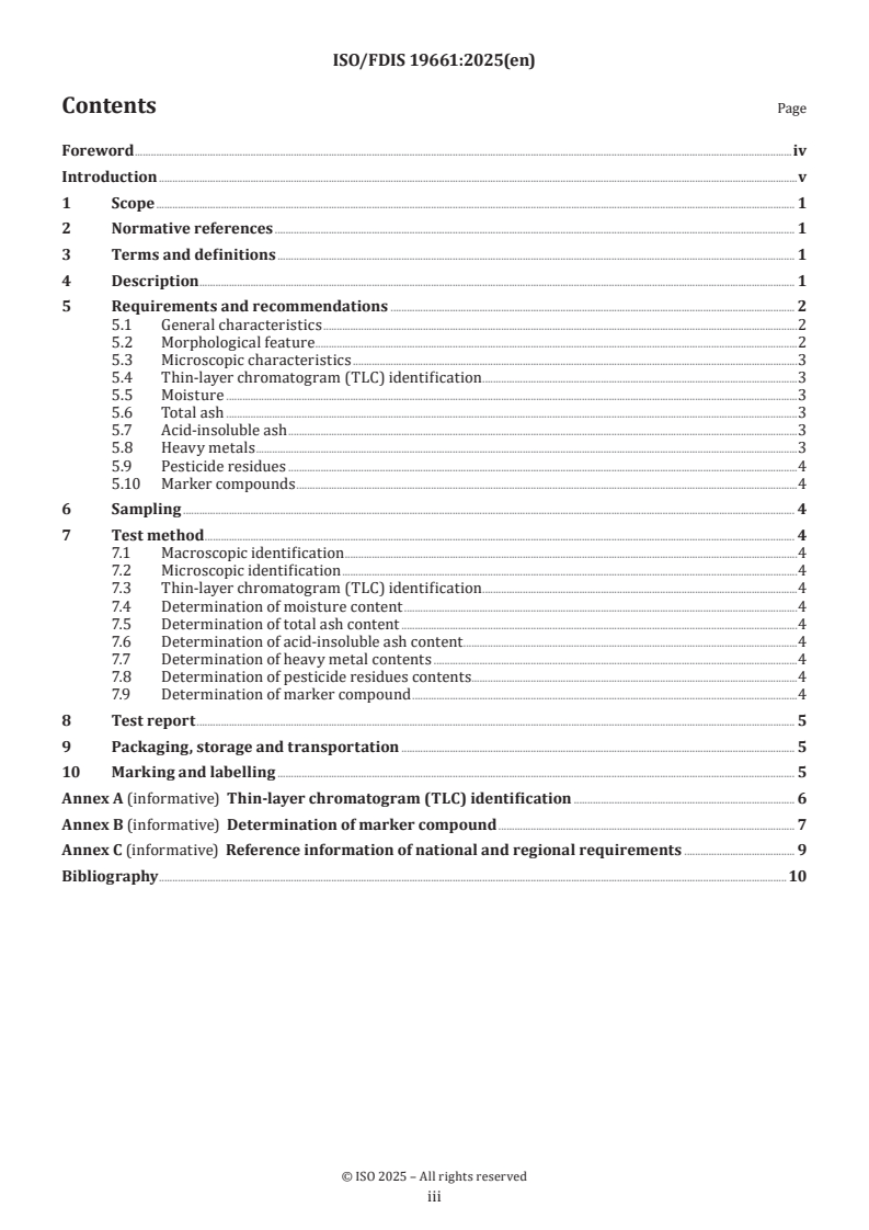 ISO 19661:2026 ISO 19661:2026 - Traditional Chinese medicine — Anemarrhena asphodeloides rhizome
Released:11/3/2025 - Page 3 preview