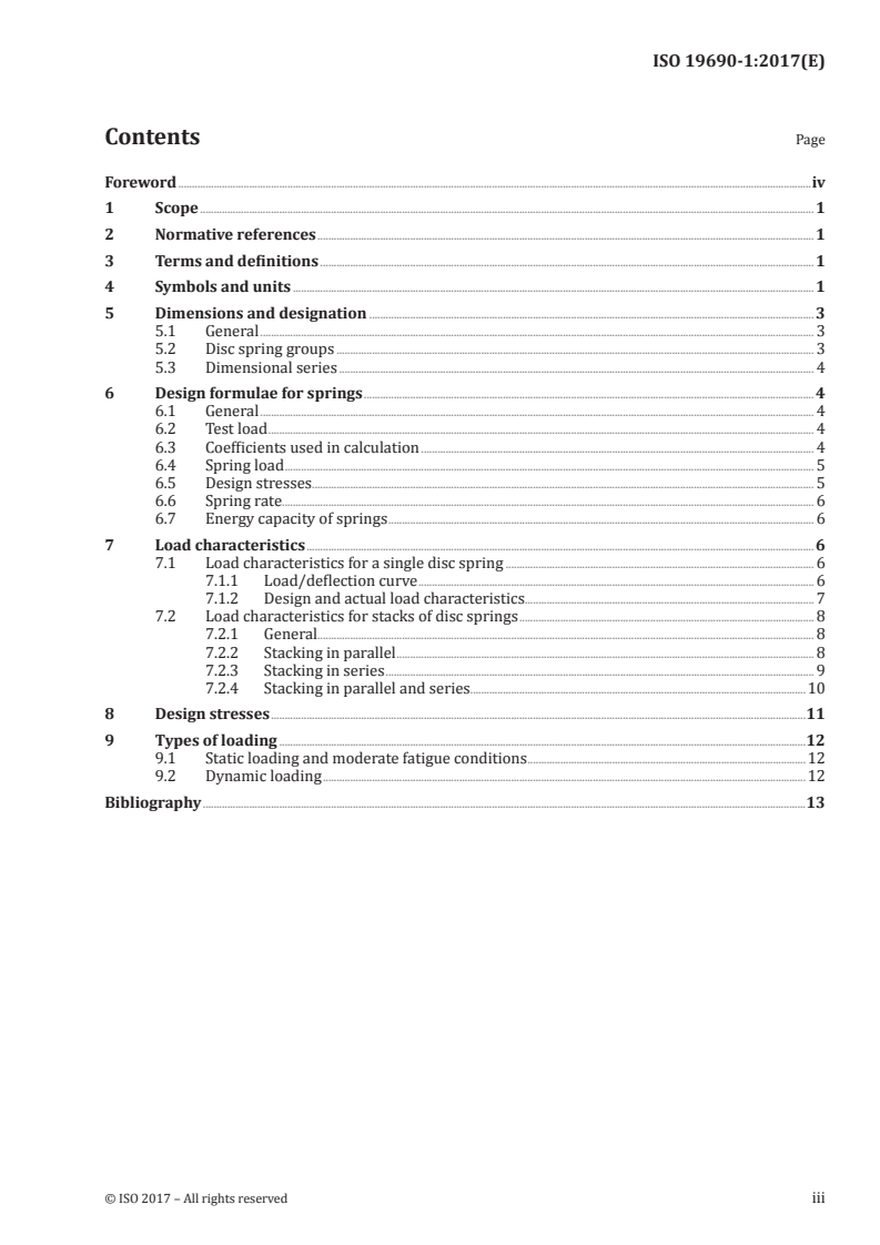 ISO 19690-1:2017 ISO 19690-1:2017 - Disc springs — Part 1: Calculation/20/2017 - Page 3 preview
