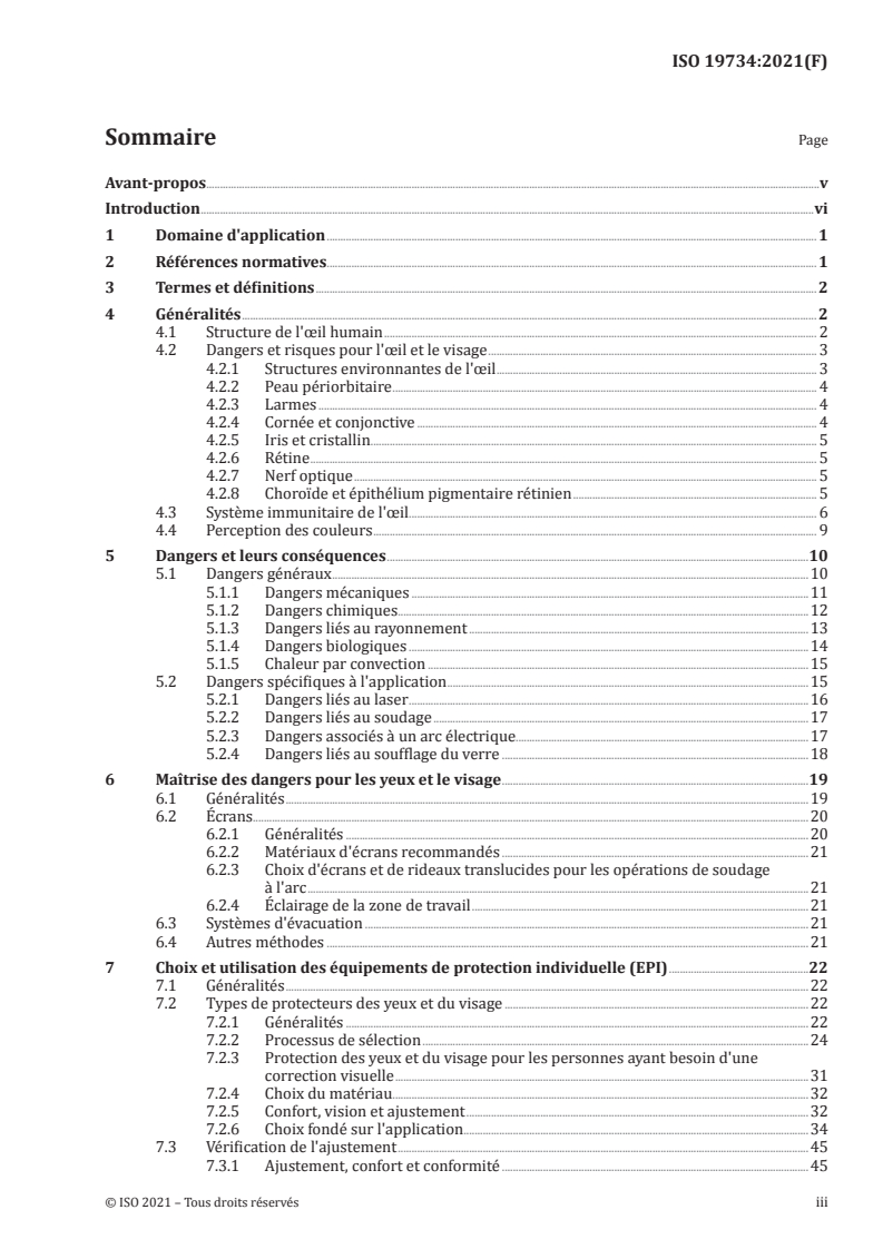 ISO 19734:2021 ISO 19734:2021 - Protection des yeux et du visage — Lignes directrices pour le choix, l’utilisation et l’entretien/26/2021 - Page 3 preview