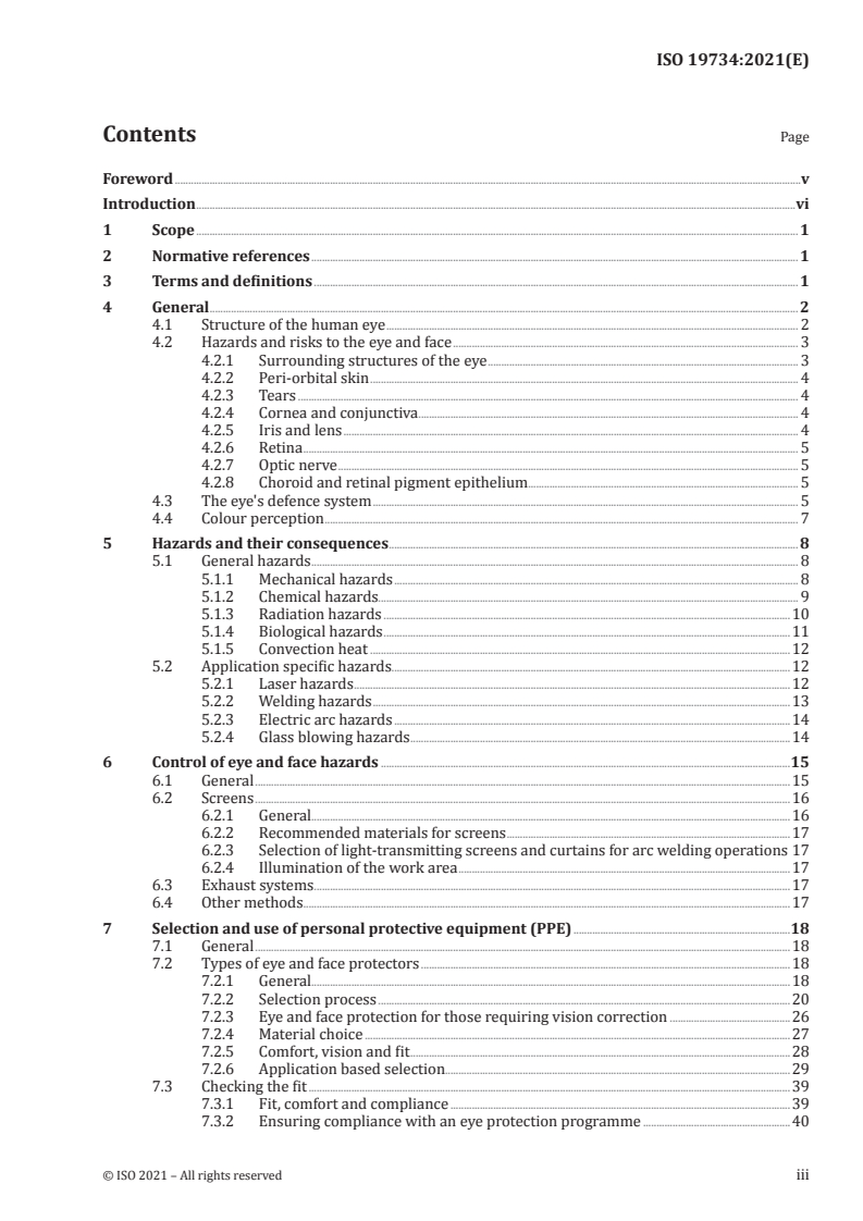 ISO 19734:2021 ISO 19734:2021 - Eye and face protection — Guidance on selection, use and maintenance/26/2021 - Page 3 preview