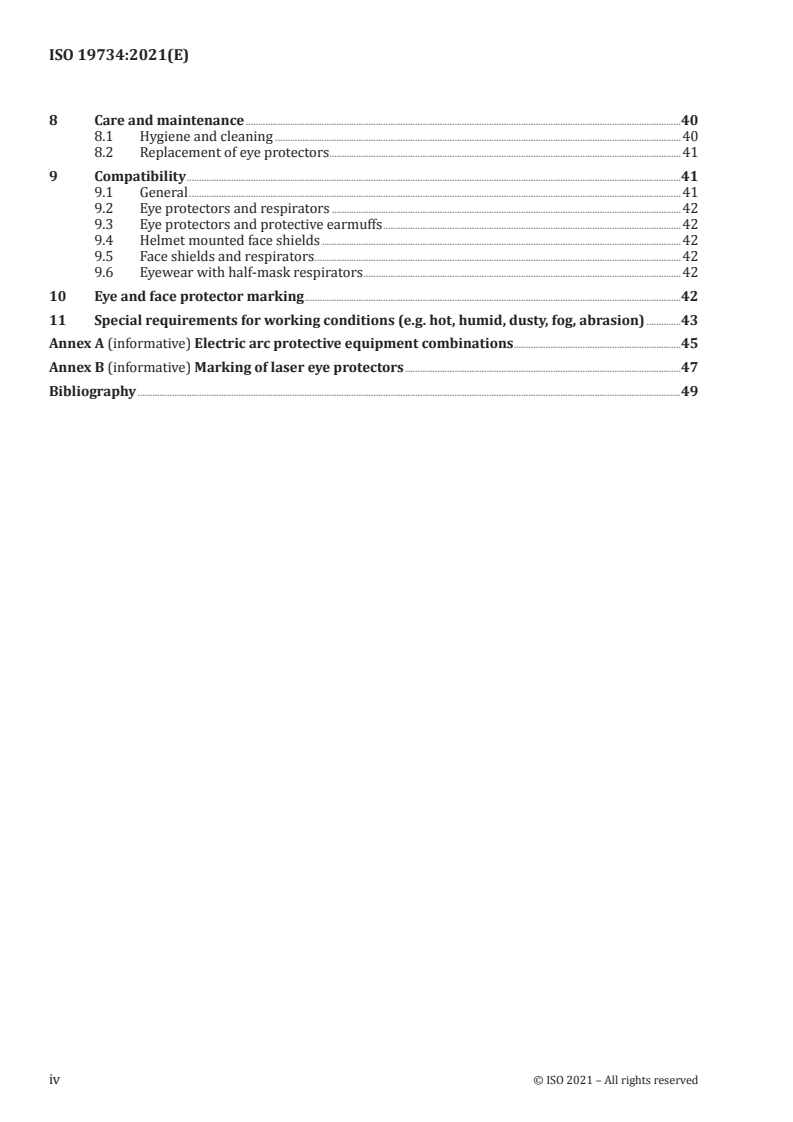 ISO 19734:2021 ISO 19734:2021 - Eye and face protection — Guidance on selection, use and maintenance/26/2021 - Page 4 preview