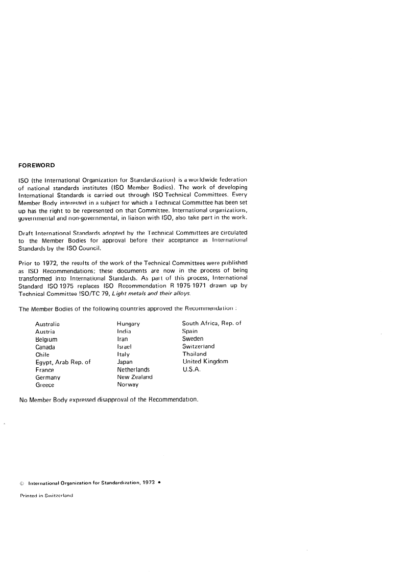 ISO 1975:1973 ISO 1975:1973 - Magnesium and magnesium alloys — Determination of silicon — Spectrophotometric method with the reduced silicomolybdic complex/1/1973 - Page 2 preview