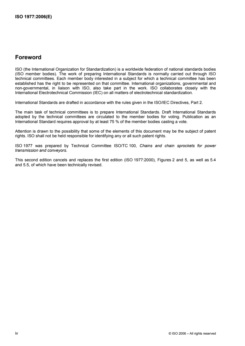 ISO 1977:2006 ISO 1977:2006 - Conveyor chains, attachments and sprockets - Page 4 preview