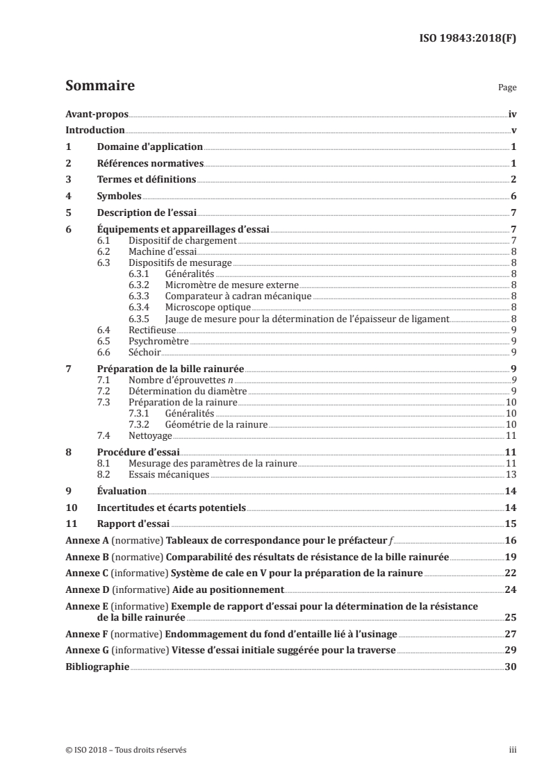 ISO 19843:2018 ISO 19843:2018 - Roulements — Billes en céramique — Détermination de la résistance par test sur bille rainurée/5/2018 - Page 3 preview