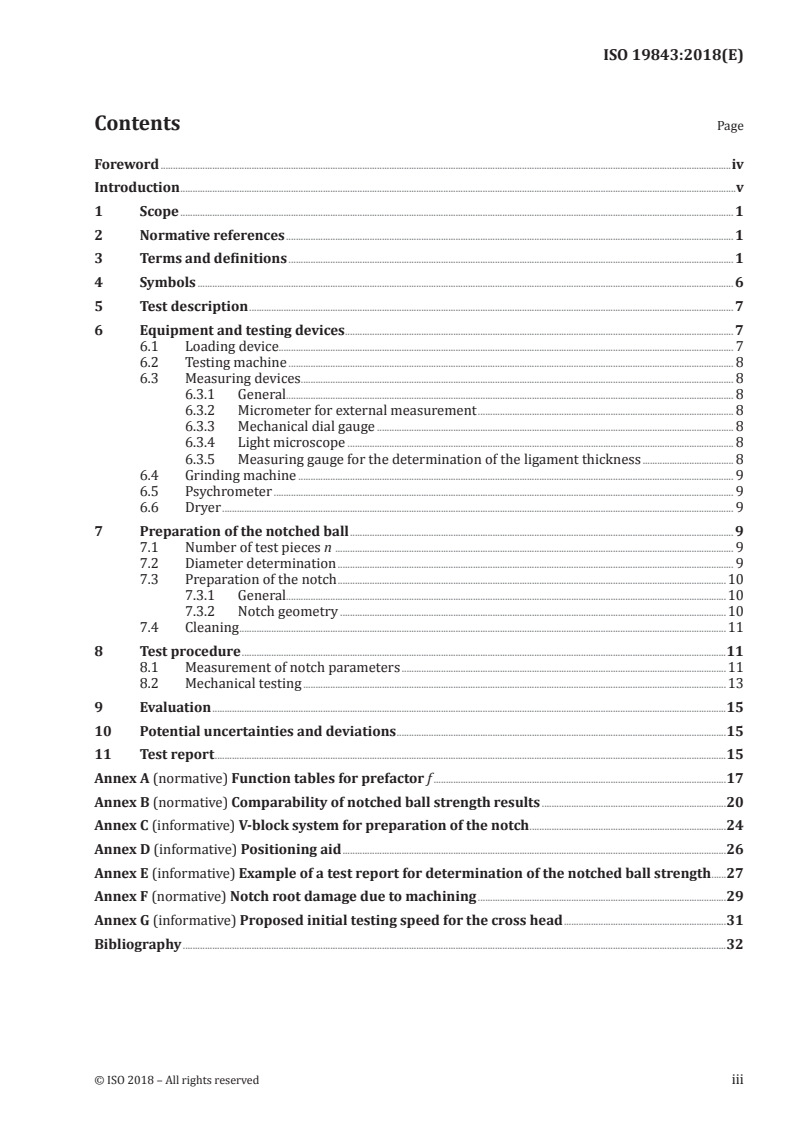 ISO 19843:2018 ISO 19843:2018 - Rolling bearings — Ceramic bearing balls — Determination of strength by notched ball test/5/2018 - Page 3 preview