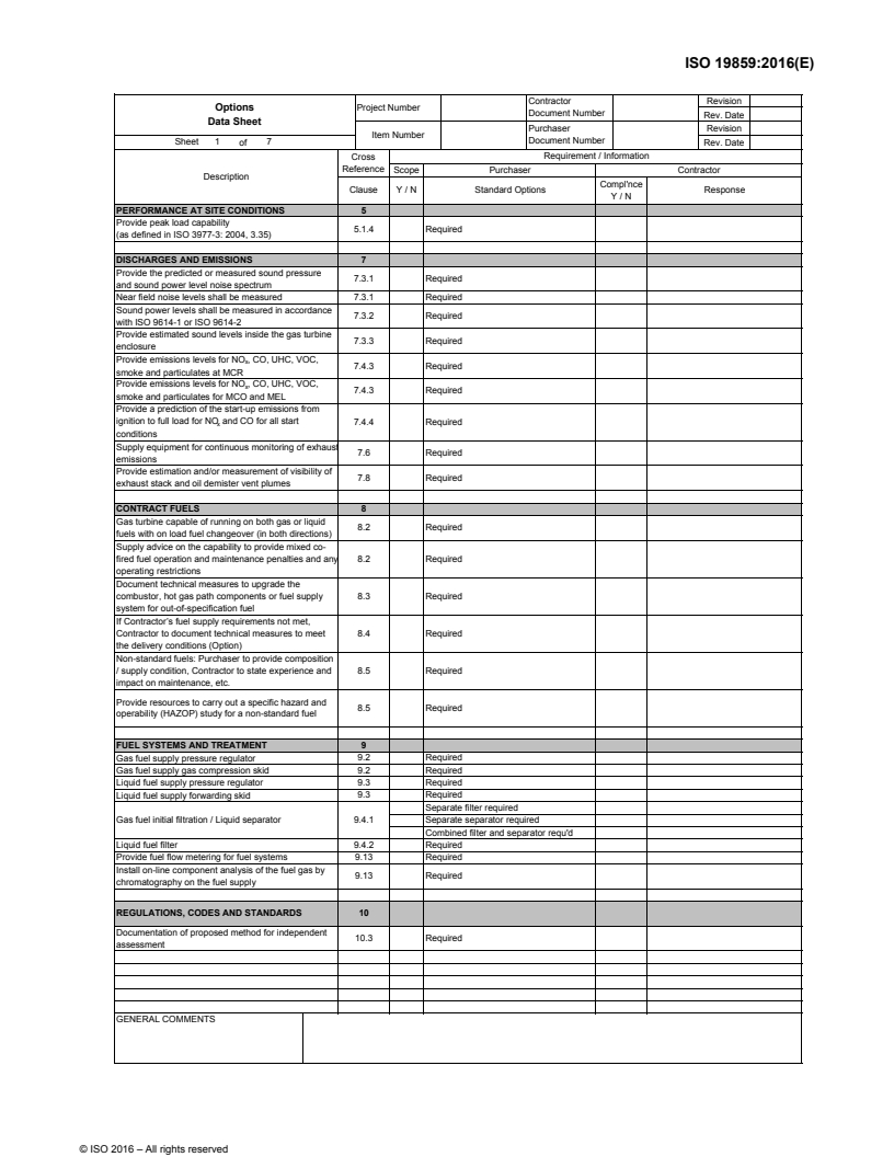 ISO 19859:2016 ISO19859_2016_3.Options_Data_Sheet - ISO 19859:2016 - Gas turbine applications — Requirements for power generation/10/2016 - Page 1 preview