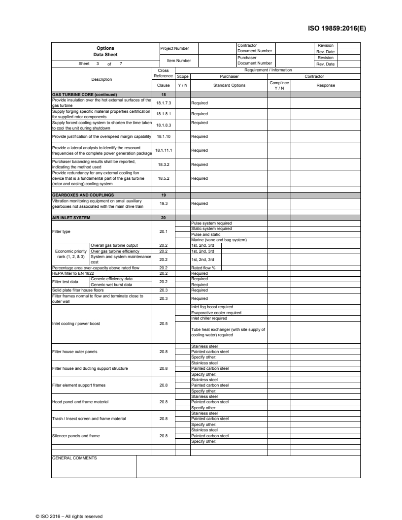 ISO 19859:2016 ISO19859_2016_3.Options_Data_Sheet - ISO 19859:2016 - Gas turbine applications — Requirements for power generation/10/2016 - Page 3 preview
