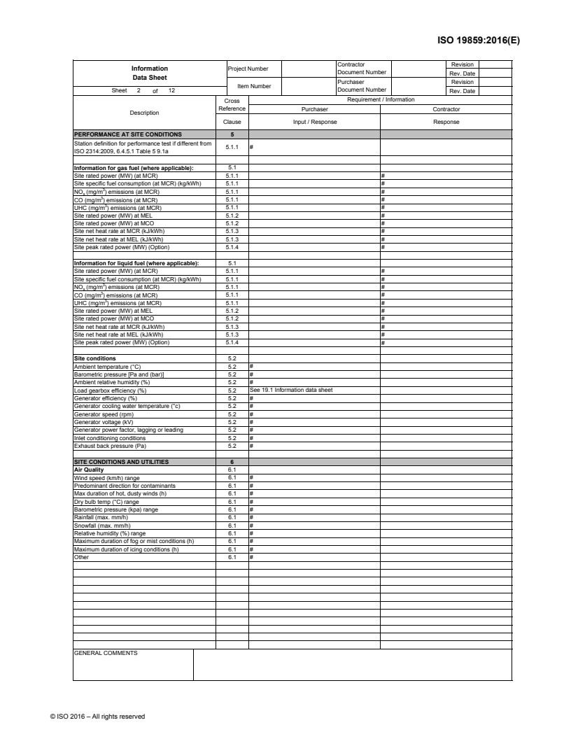 ISO 19859:2016 ISO19859_2016_2.Information_Data_Sheet - ISO 19859:2016 - Gas turbine applications — Requirements for power generation/10/2016 - Page 2 preview