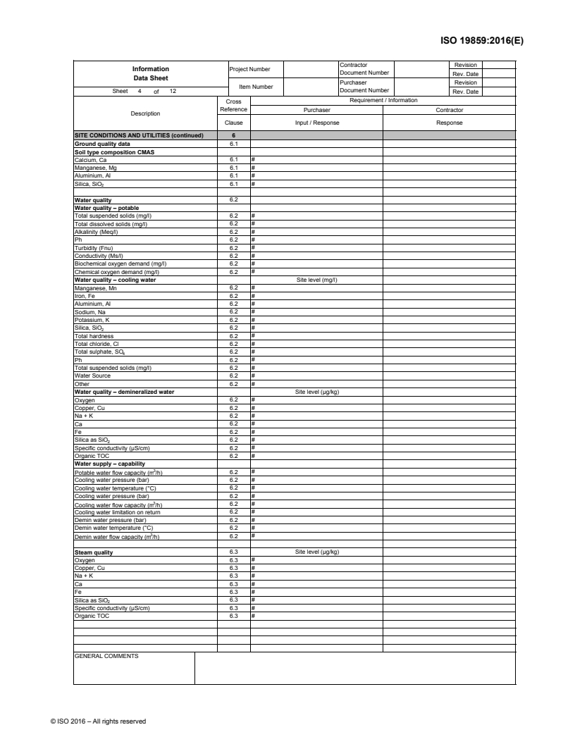 ISO 19859:2016 ISO19859_2016_2.Information_Data_Sheet - ISO 19859:2016 - Gas turbine applications — Requirements for power generation/10/2016 - Page 4 preview