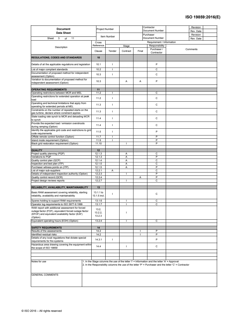 ISO 19859:2016 ISO19859_2016_5.Document_Data_Sheet - ISO 19859:2016 - Gas turbine applications — Requirements for power generation/10/2016 - Page 3 preview