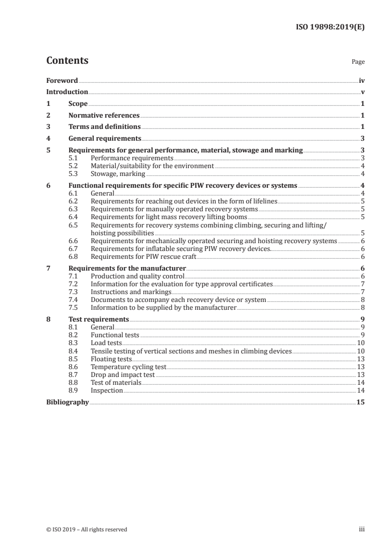 ISO 19898:2019 ISO 19898:2019 - Ships and marine technology — Life-saving appliances and arrangements — Means of recovery of persons/7/2019 - Page 3 preview