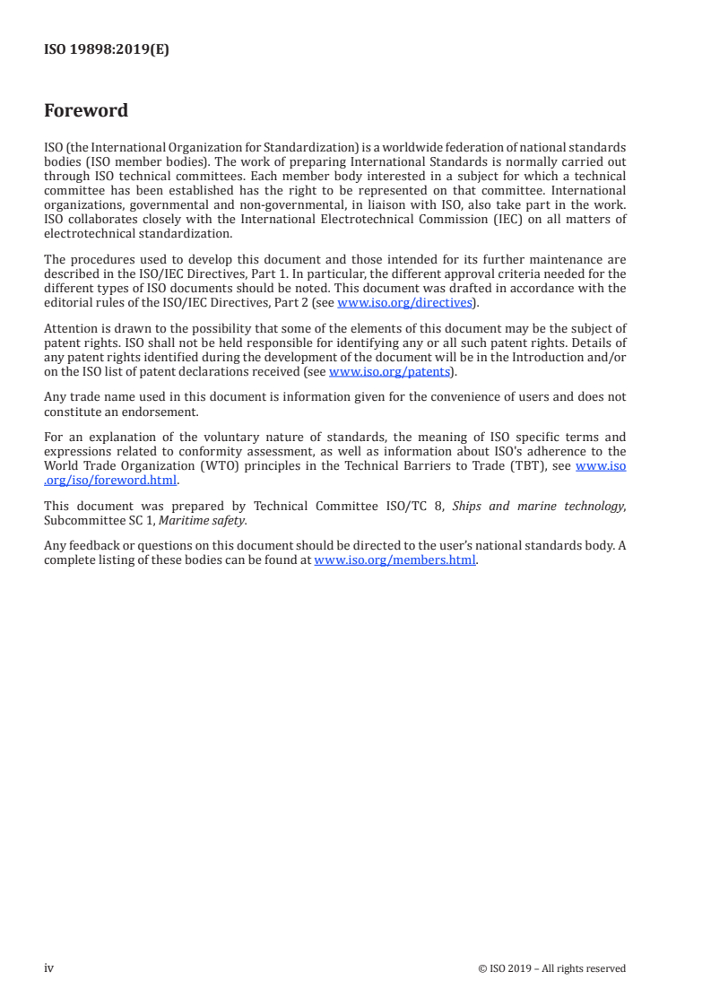 ISO 19898:2019 ISO 19898:2019 - Ships and marine technology — Life-saving appliances and arrangements — Means of recovery of persons/7/2019 - Page 4 preview