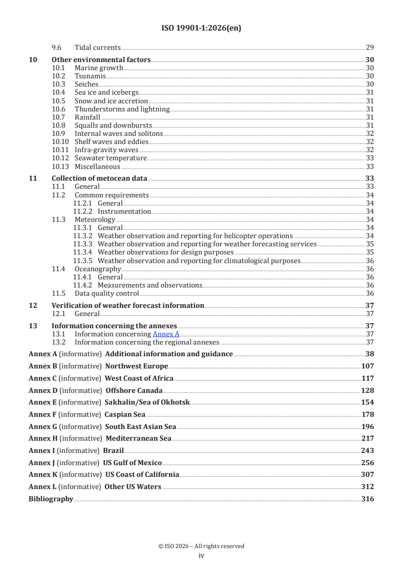 ISO 19901-1:2026 ISO 19901-1:2026 - Specific requirements for offshore structures — Part 1: Metocean design and operating considerations - Page 4 preview