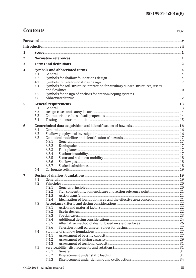 ISO 19901-4:2016 ISO 19901-4:2016 - Petroleum and natural gas industries — Specific requirements for offshore structures — Part 4: Geotechnical and foundation design considerations/15/2016 - Page 3 preview