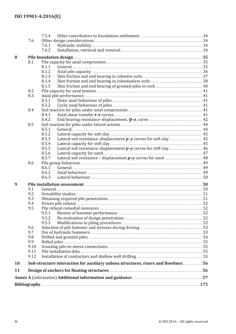 ISO 19901-4:2016 ISO 19901-4:2016 - Petroleum and natural gas industries — Specific requirements for offshore structures — Part 4: Geotechnical and foundation design considerations/15/2016 - Page 4 preview