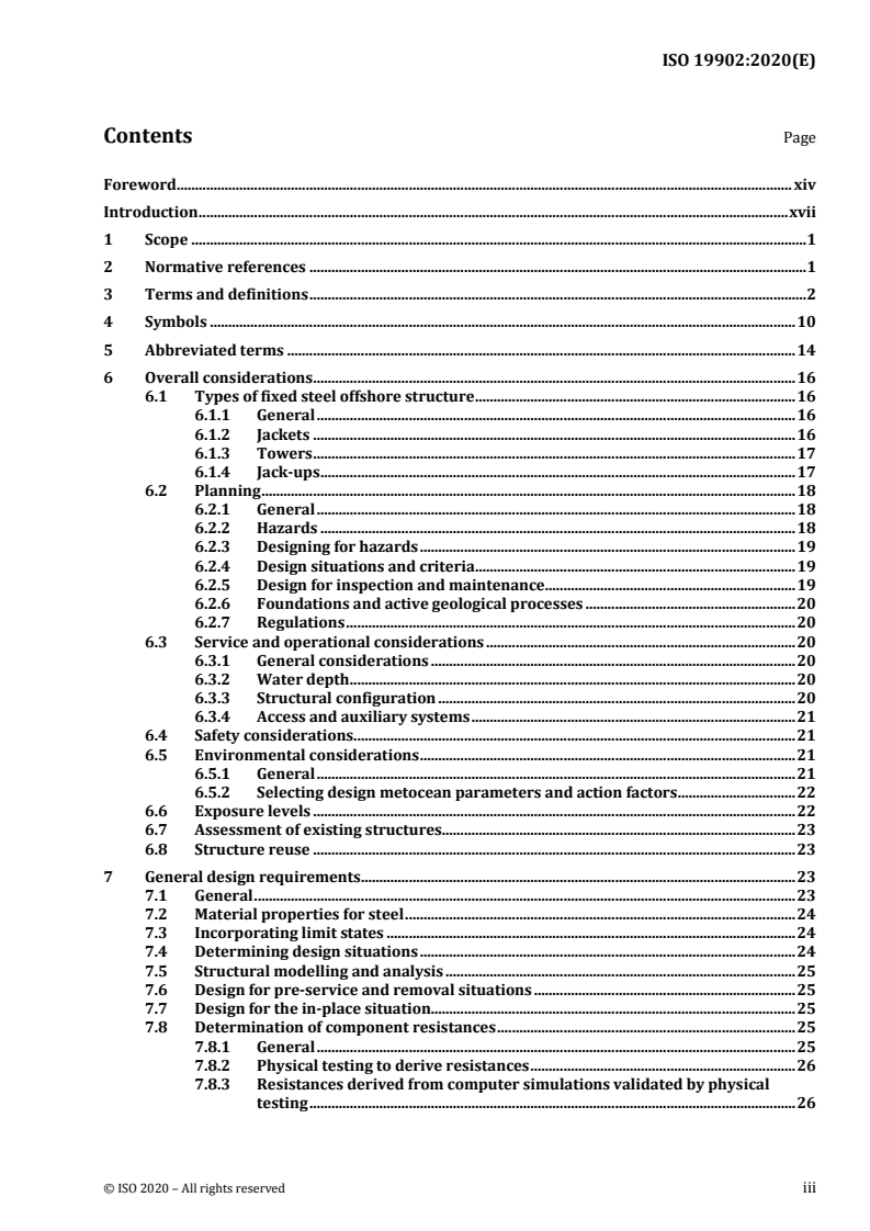 ISO 19902:2020 ISO 19902:2020 - Petroleum and natural gas industries — Fixed steel offshore structures/12/2020 - Page 3 preview