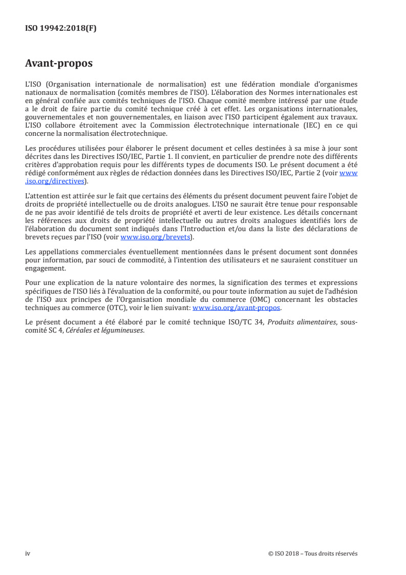ISO 19942:2018 ISO 19942:2018 - Maïs (Zea mays L.) — Spécifications/27/2018 - Page 4 preview