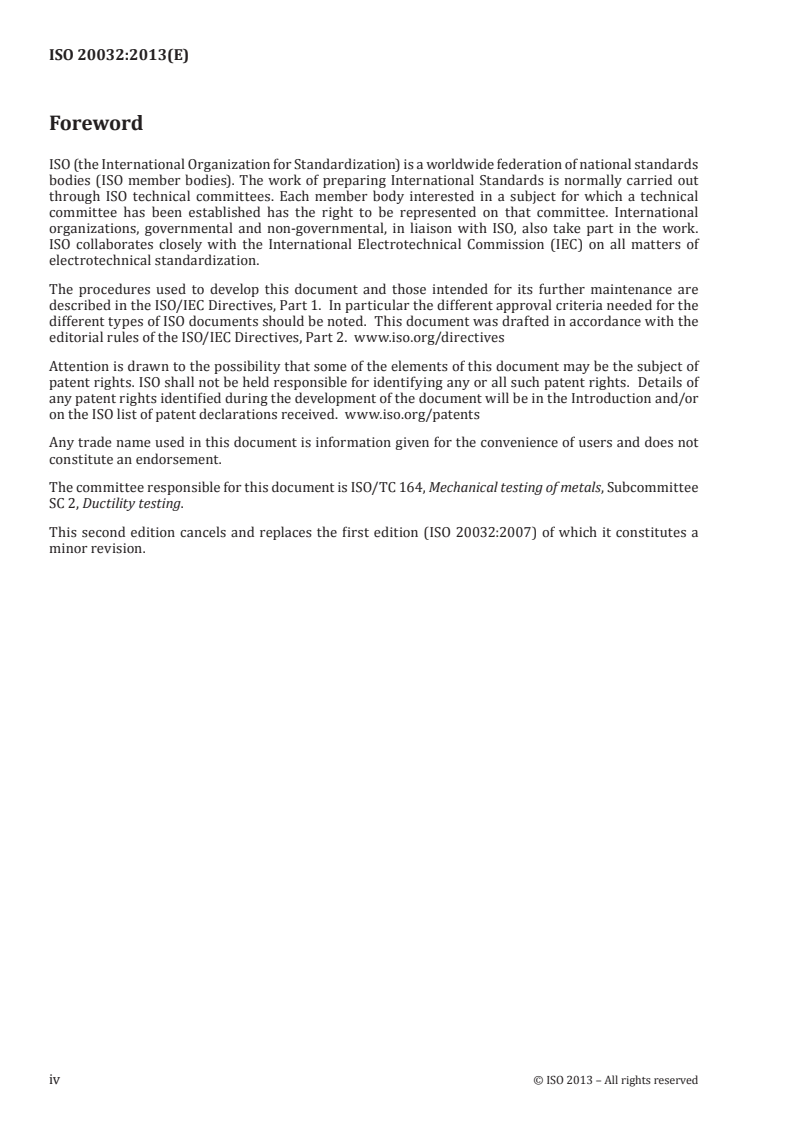 ISO 20032:2013 ISO 20032:2013 - Method for evaluation of tensile properties of metallic superplastic materials/2/2013 - Page 4 preview