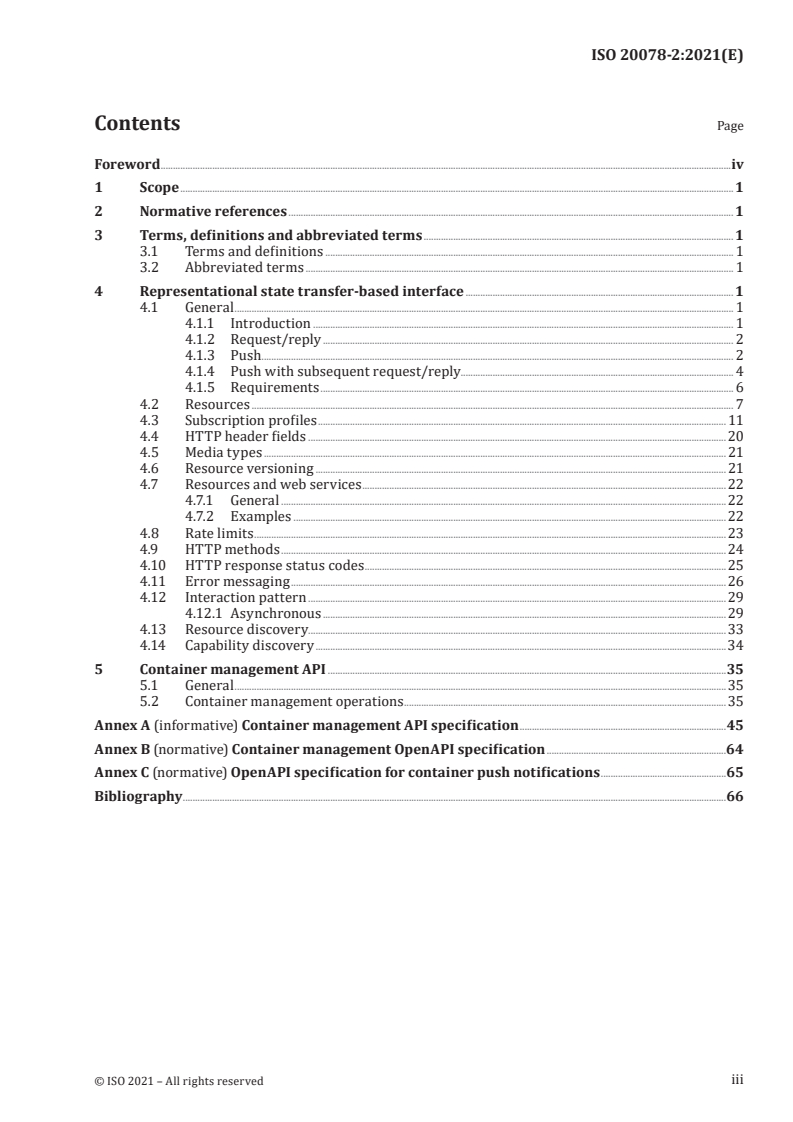 ISO 20078-2:2021 ISO 20078-2:2021 - Road vehicles — Extended vehicle (ExVe) web services — Part 2: Access
Released:11/30/2021 - Page 3 preview