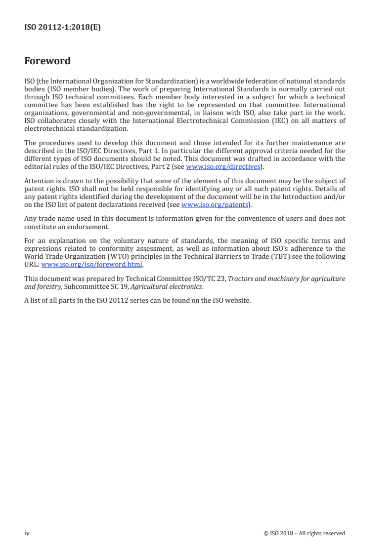 ISO 20112-1:2018 ISO 20112-1:2018 - Tractors and machinery for agriculture and forestry — Camera interface between tractor and implement — Part 1: Analogue camera interface/15/2018 - Page 4 preview