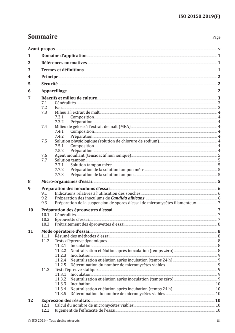 ISO 20150:2019 ISO 20150:2019 - Chaussures et composants de chaussure — Méthode de test d'épreuve quantitatif pour évaluer l'activité antifongique/21/2019 - Page 3 preview