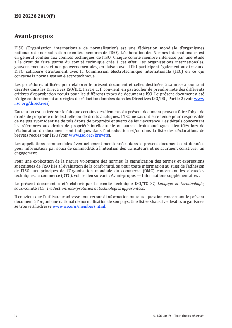 ISO 20228:2019 ISO 20228:2019 - Services d'interprétation — Interprétation juridique et judiciaire — Exigences/11/2019 - Page 4 preview