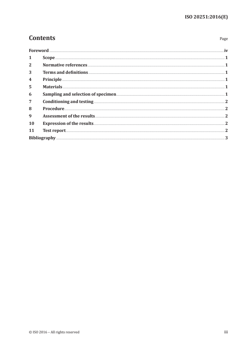 ISO 20251:2016 ISO 20251:2016 - Textile floor coverings — Water impermeability test/16/2016 - Page 3 preview