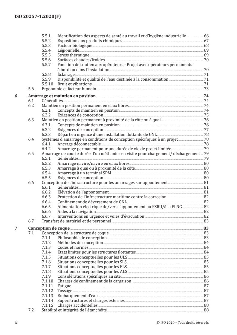 ISO 20257-1:2020 ISO 20257-1:2020 - Installations et équipements de gaz naturel liquéfié — Conception des installations flottantes de GNL — Partie 1: Exigences générales/16/2020 - Page 4 preview