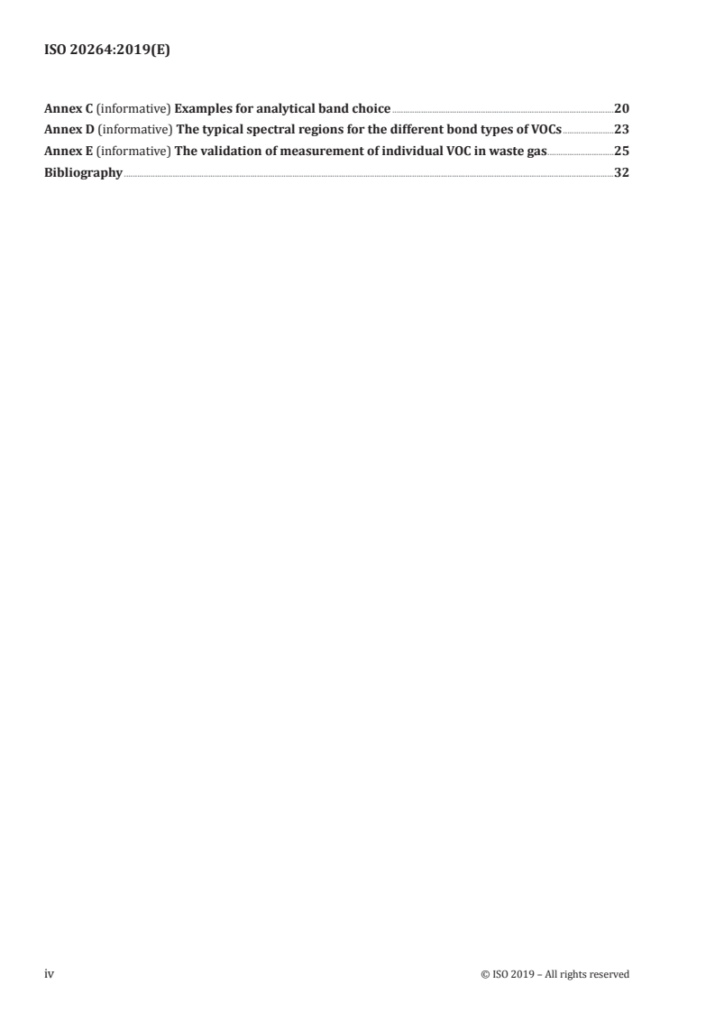 ISO 20264:2019 ISO 20264:2019 - Stationary source emissions — Determination of the mass concentration of individual volatile organic compounds (VOCs) in waste gases from non-combustion processes/3/2019 - Page 4 preview