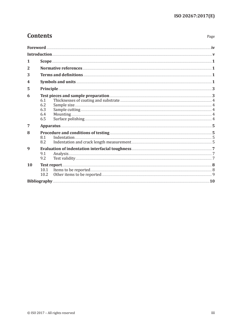 ISO 20267:2017 ISO 20267:2017 - Thermal spraying — Determination of interfacial toughness of ceramic coatings by indentation/17/2017 - Page 3 preview