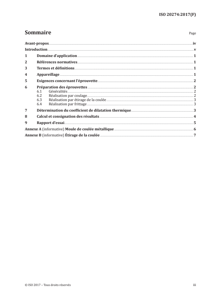 ISO 20274:2017 ISO 20274:2017 - Emaux vitrifiés — Préparation d'échantillons d'émail et détermination du coefficient de dilatation thermique/18/2017 - Page 3 preview