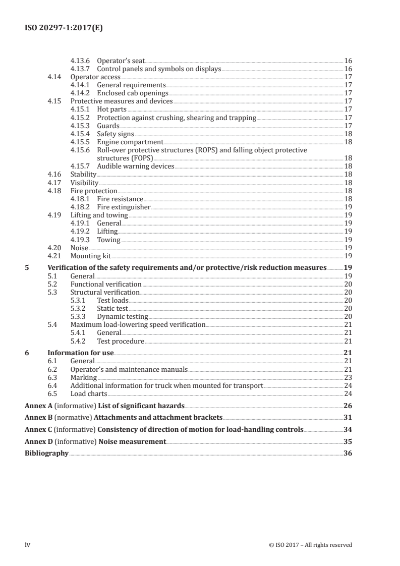 ISO 20297-1:2017 ISO 20297-1:2017 - Industrial trucks — Lorry-mounted trucks — Part 1: Safety requirements and verification/20/2017 - Page 4 preview
