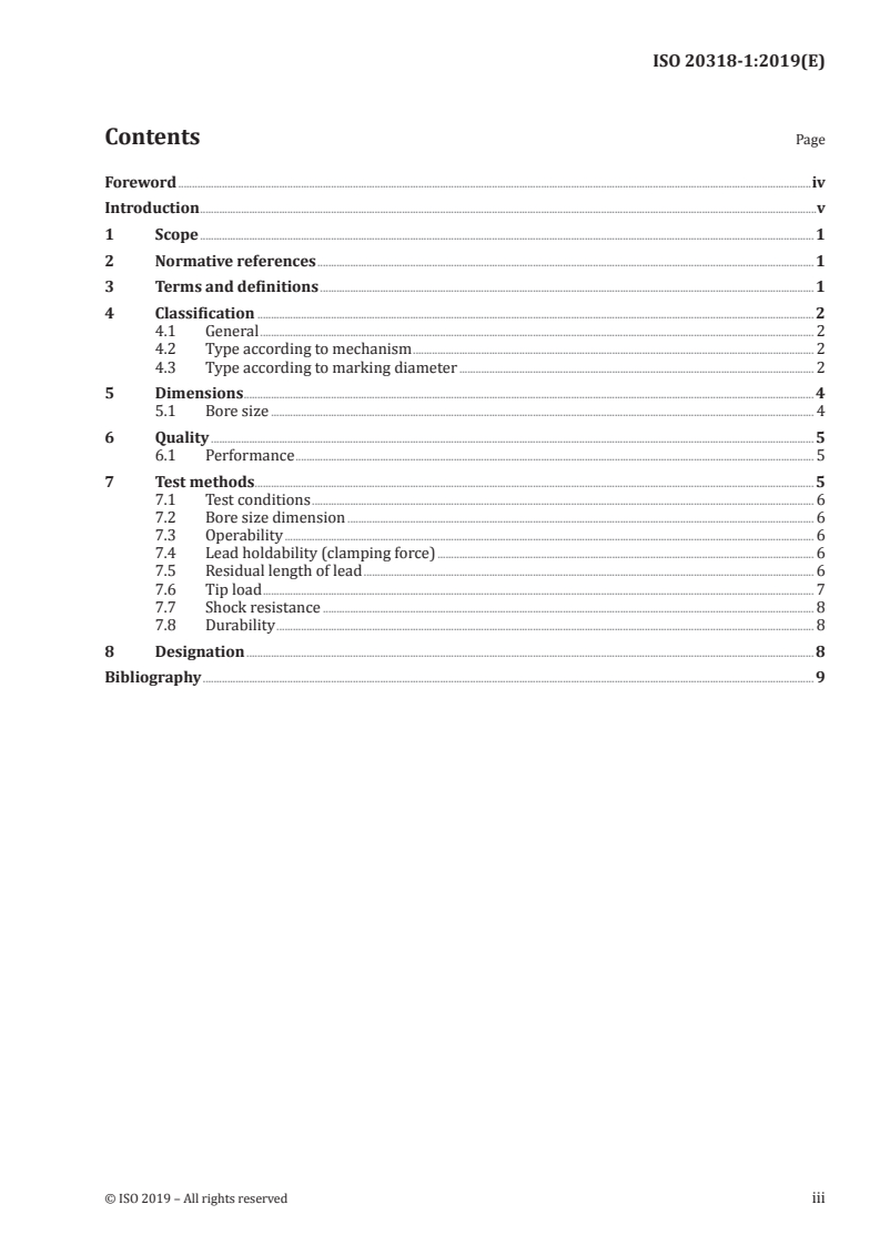 ISO 20318-1:2019 ISO 20318-1:2019 - Mechanical pencils and leads for general use — Classification, dimensions, quality and test methods — Part 1: Mechanical pencils/26/2019 - Page 3 preview