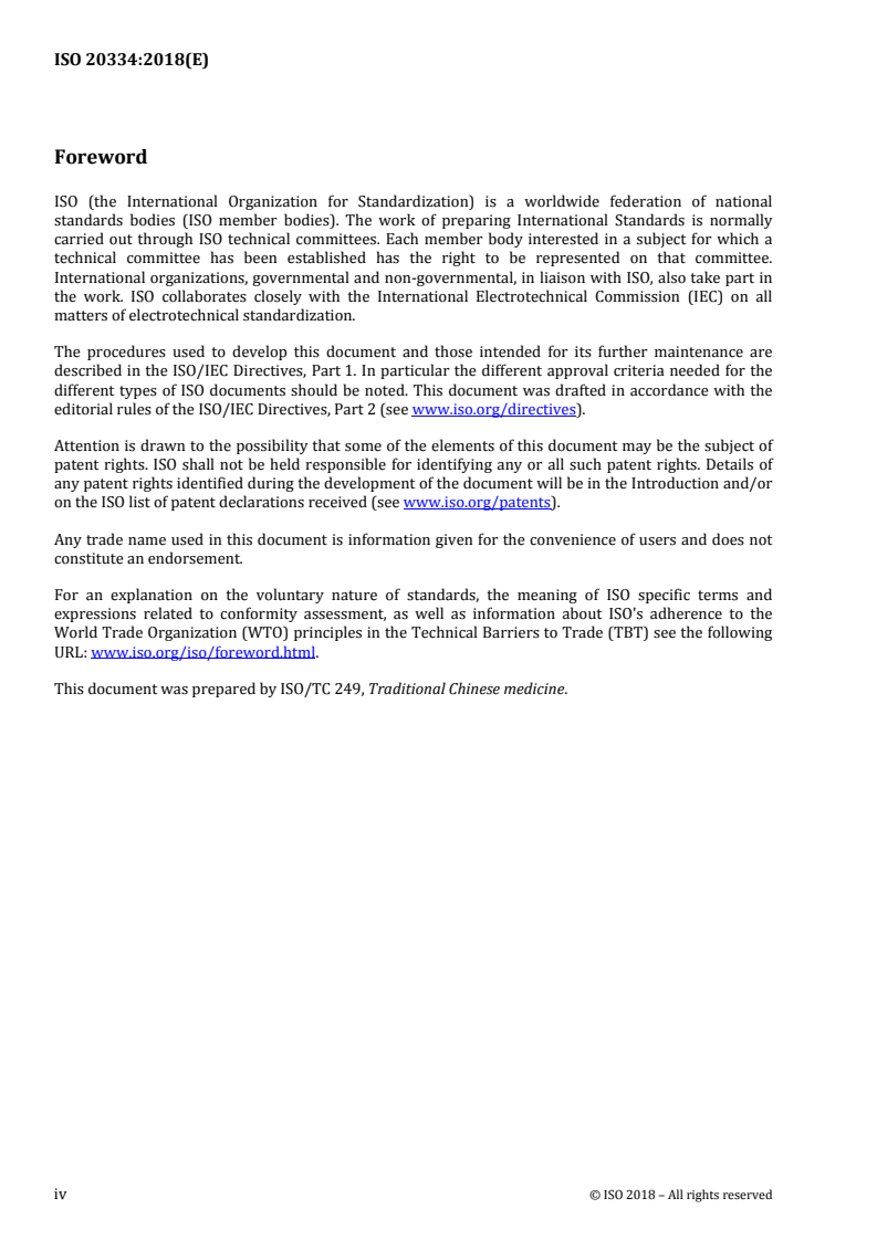 ISO 20334:2018 ISO 20334:2018 - Traditional Chinese medicine — Coding system of formulae
Released:6/8/2018 - Page 4 preview