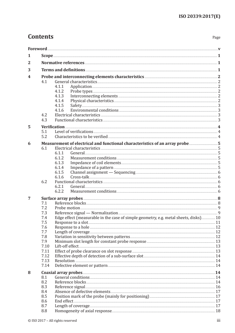 ISO 20339:2017 ISO 20339:2017 - Non-destructive testing — Equipment for eddy current examination — Array probe characteristics and verification/23/2017 - Page 3 preview