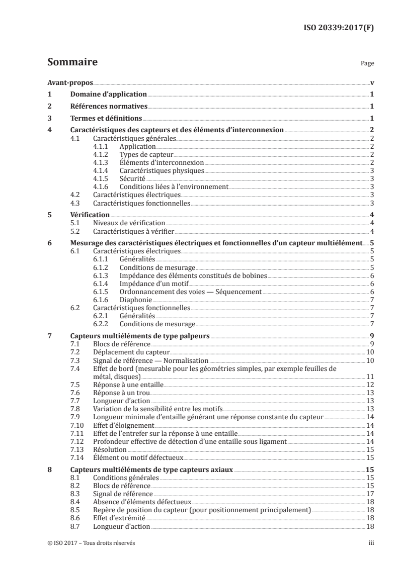 ISO 20339:2017 ISO 20339:2017 - Essais non destructifs — Appareillage pour examen par courants de Foucault — Caractéristiques des capteurs multiéléments et vérifications/23/2017 - Page 3 preview