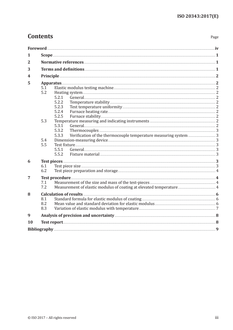 ISO 20343:2017 ISO 20343:2017 - Fine ceramics (advanced ceramics, advanced technical ceramics) — Test method for determining elastic modulus of thick ceramic coatings at elevated temperature/3/2017 - Page 3 preview
