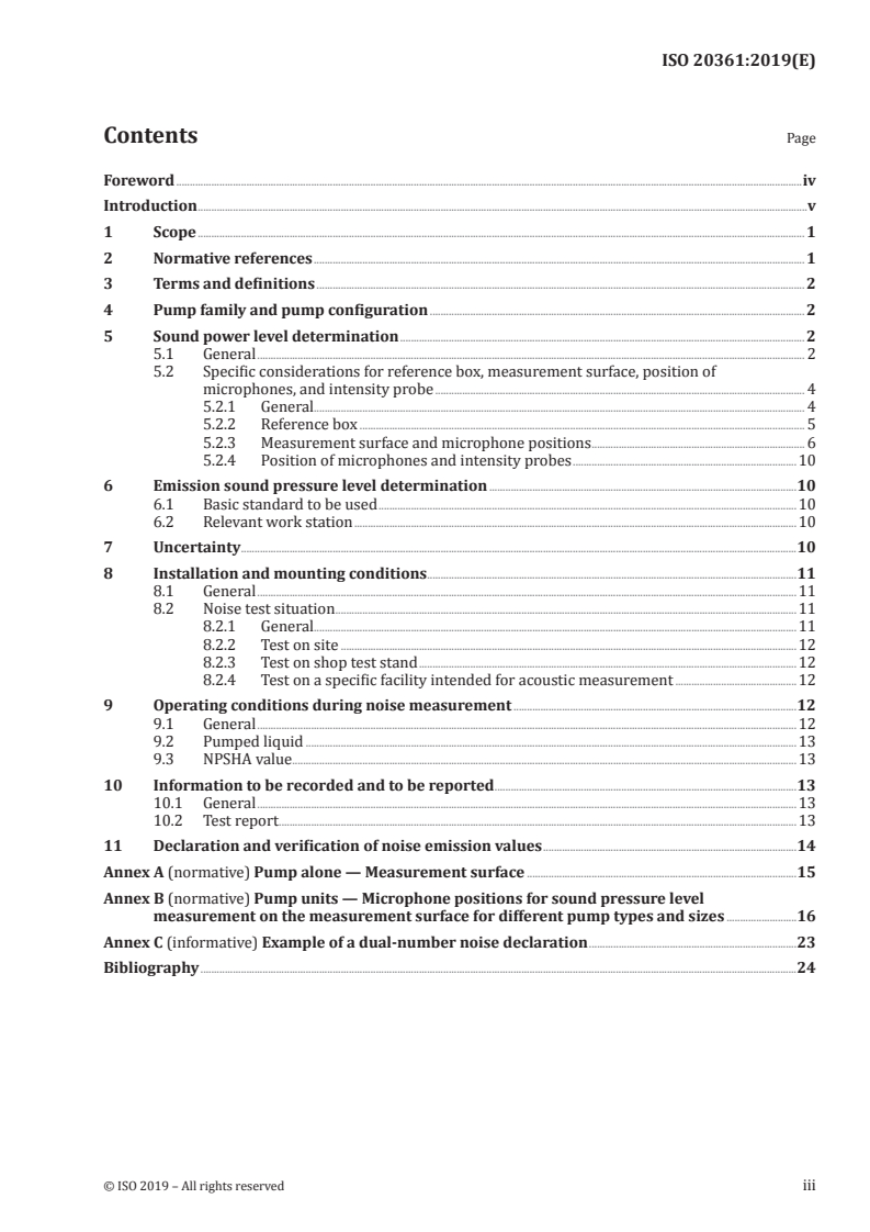 ISO 20361:2019 ISO 20361:2019 - Liquid pumps and pumps units — Noise test code — Grades 2 and 3 of accuracy/19/2019 - Page 3 preview